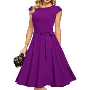 Dresstells Women's Purple Modest Vintage Cocktail Formal Party Dresses
